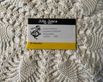 Cotton Darners Size 7 - John James - 25 needles per pack