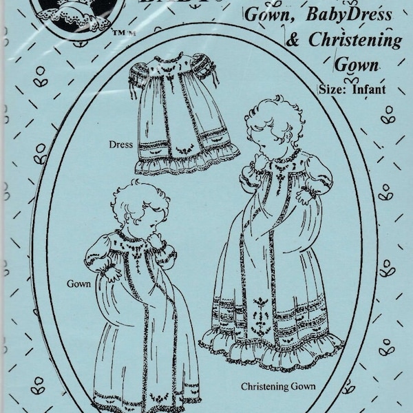 OLD FASHIONED BABY - Antique T-Yoke Gown, Baby Dress & Christening Gown sewing pattern