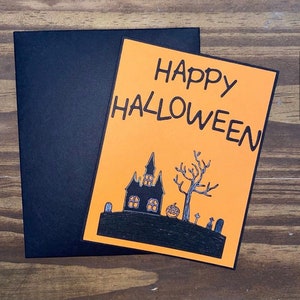 Handmade Set of 8 Halloween Greeting Cards
