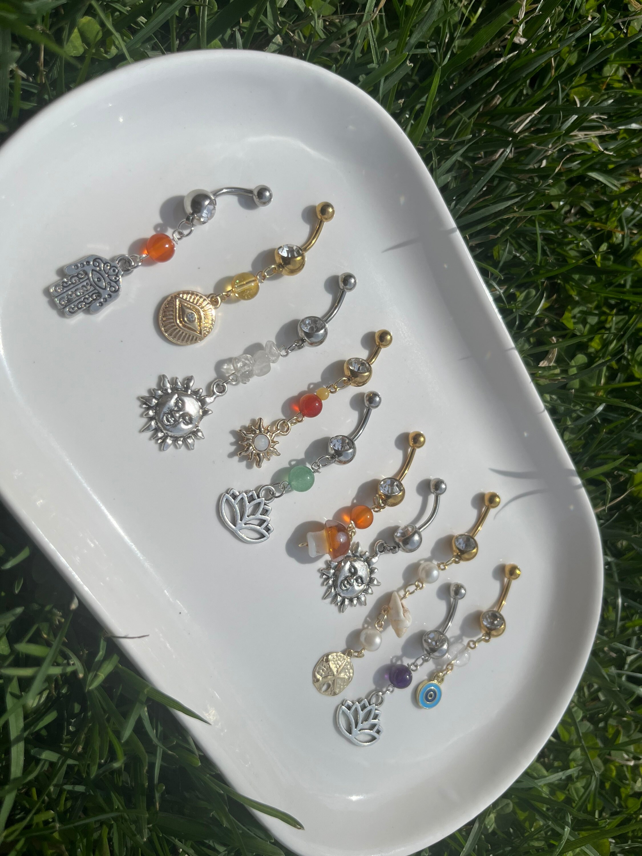 Crystal Belly Rings Hippie Belly Button Rings Choose Your Charm