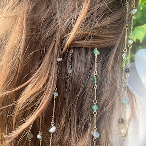Create Your Own Crystal Hair Charm, GOLD Hair Accessories, Hippie Hair Jewelry, Hair Charms and Jewels