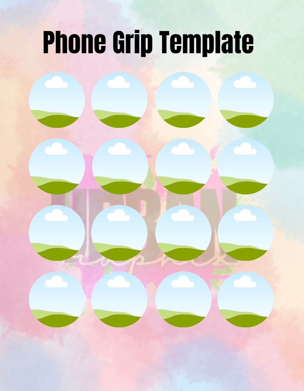 Phone Grip Template-canva - Etsy