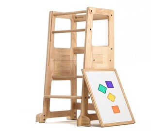 2023 New Solid Wood Kitchen Helper Tower 2 in 1, Adjustable Learning Tower, Montessori Kitchen Tower