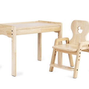 Wooden Kids Table&Chair Set, Toddler Activity Table, Montessori Furniture Table and Chair Set