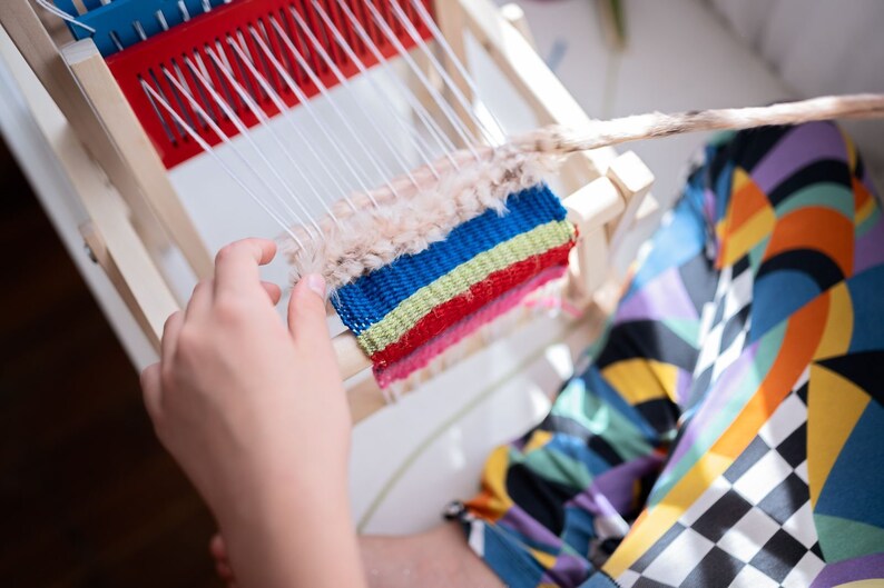 2022 New Kids Wooden Weaving Loom Tabletop DIY Wooden Weaving Etsy