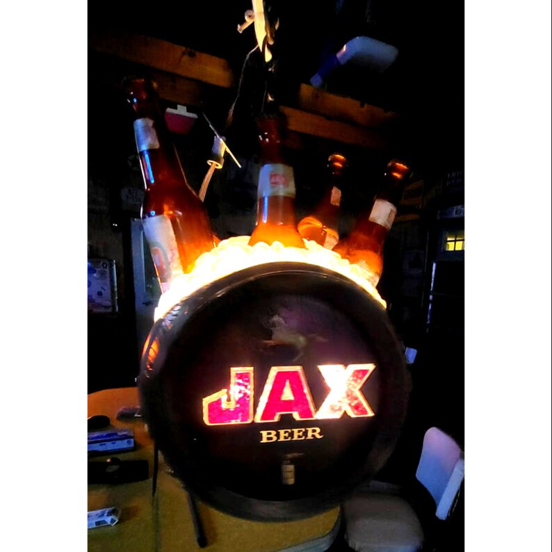 Rare Vintage Rotating JAX Beer Bottles Clock Light Keg Barrel Etsy