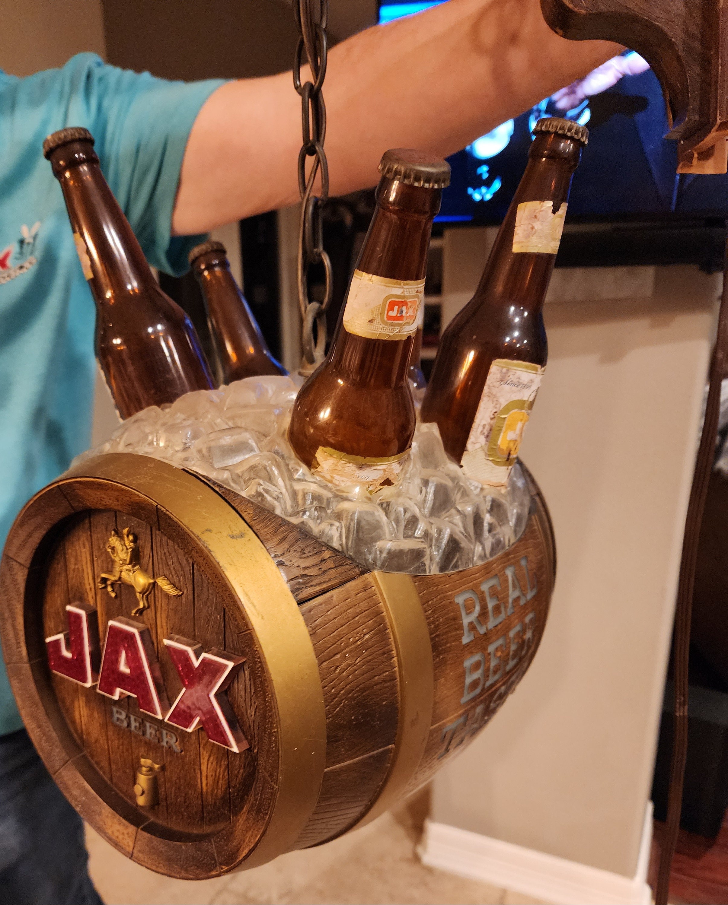 Rare Vintage Rotating JAX Beer Bottles Clock Light Keg Barrel Pub Sign Free Ship Etsy