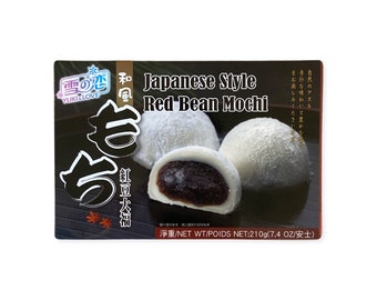 Japanese style red bean mochi                                Japanese style green tea mochi