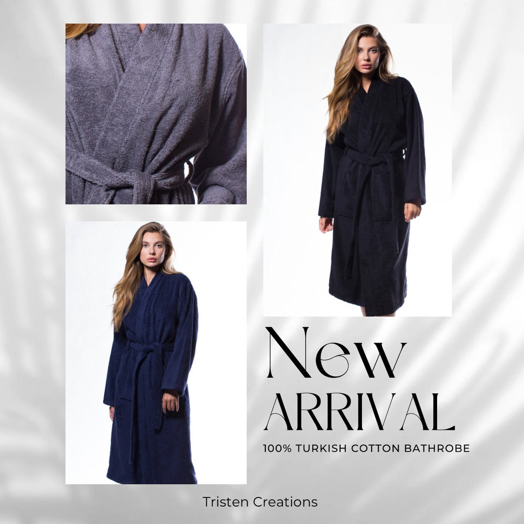 Personalized Cotton Terry Kimono Bathrobe - Custom Embroidered Bathrobe ...