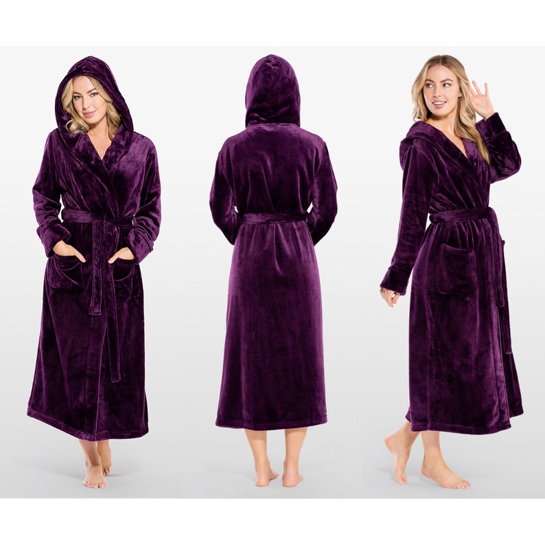 Super Soft Plush Hooded Women's Robe and Bathrobe styled Etsy
