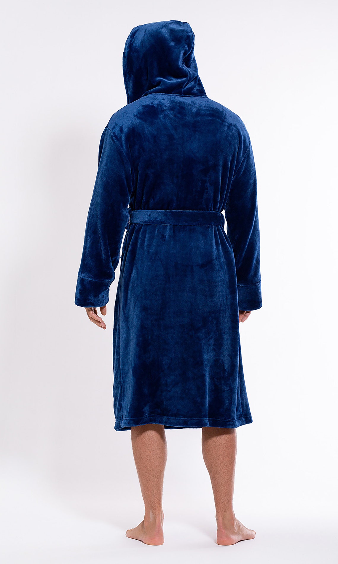 Plush Soft Warm Fleece Bathrobe With Hood Custom Embroidered Etsy