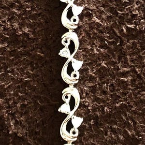 Silver and CZ Bracelet Rhodium Plated