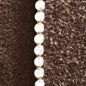 Silver and CZ Bracelet Rhodium Plated