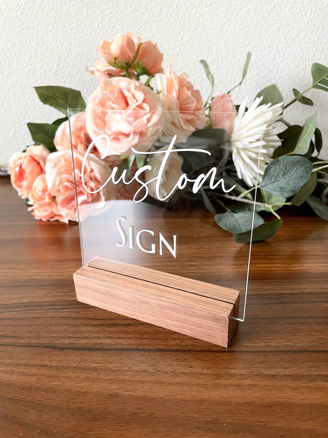Custom Calligraphy Acrylic Sign for Events Weddings Special Occasions ...