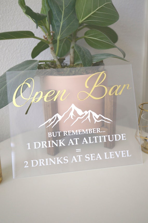 Drink Responsibly at Altitude Acrylic Sign Altitude Drink 