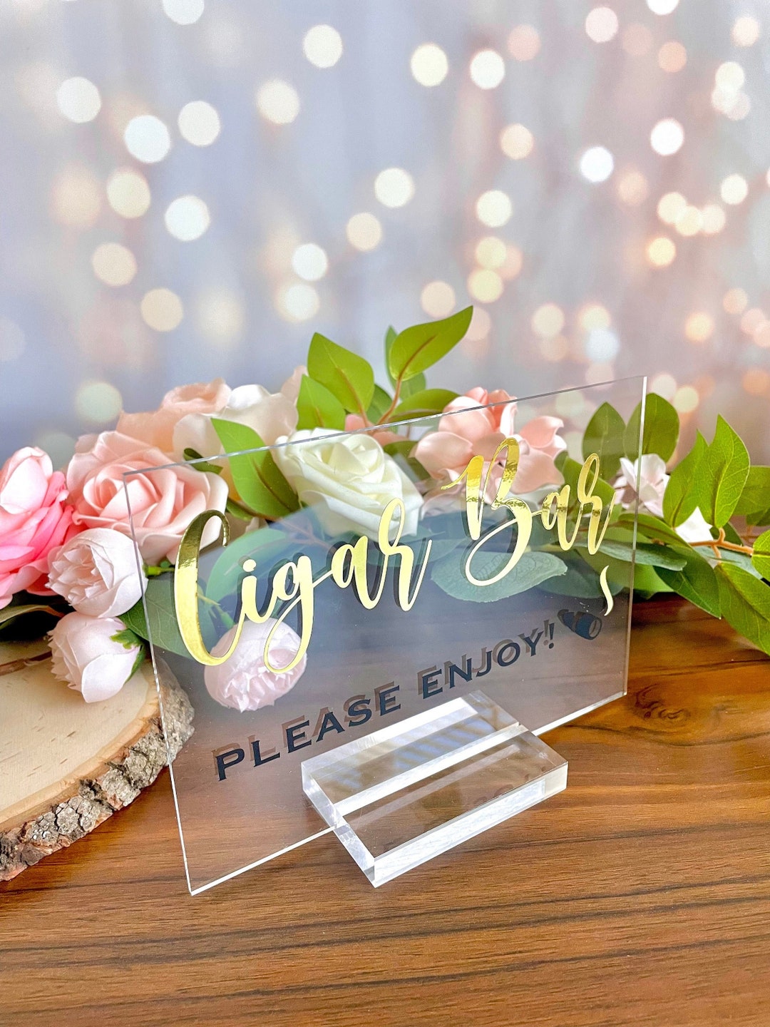 Please Enjoy Outside Cigar Bar Sign Bachelor Party Cigar Bar Favor Sign ...