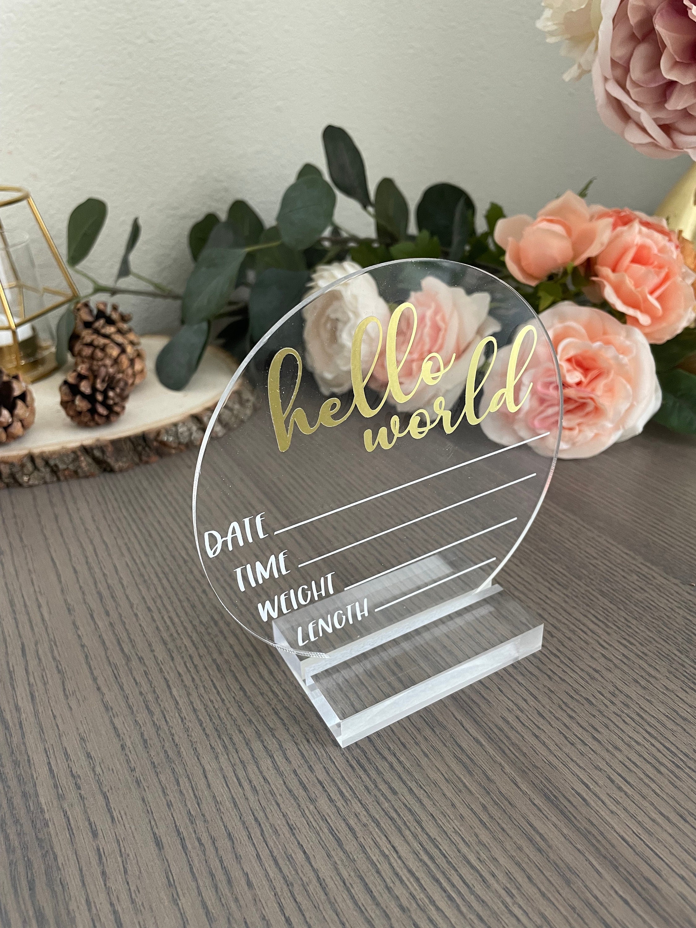 Helloworld Milestone Hello World Baby Birth Monthly Milestone Marker | Calligraphy Birth ...