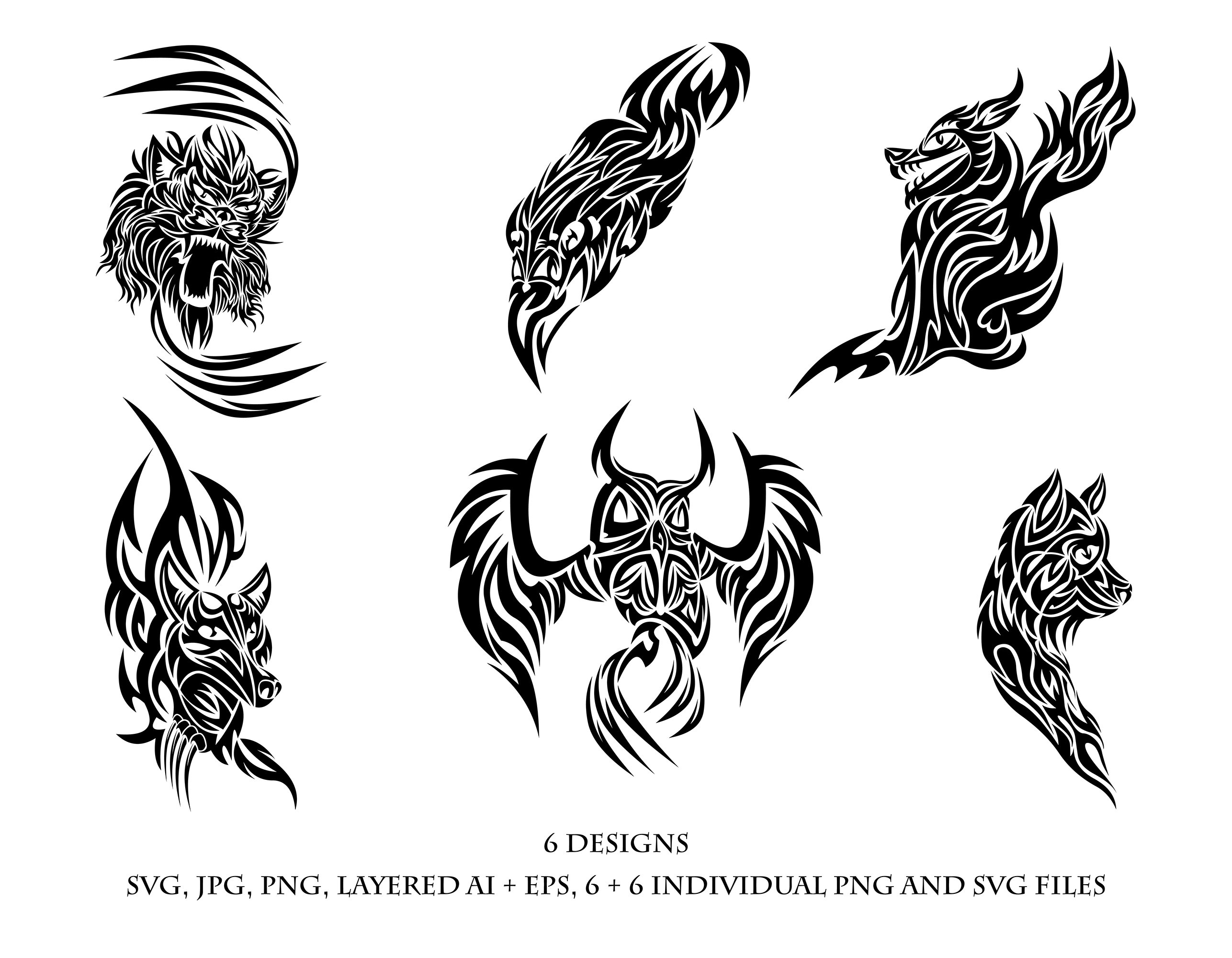 Tribal Vector Tattoo Designs Beast Animal Bird Wolf Owl Lion - Etsy New Zealand Tribal Vector Tattoo Designs Beast Animal Bird Wolf Owl Lion - Etsy New Zealand