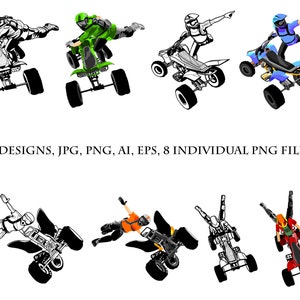 Quad bike vector illustration ( clipart digital collection bikes ATV quads sports extreme cyclist scrapbook printable svg jpg png ai eps )