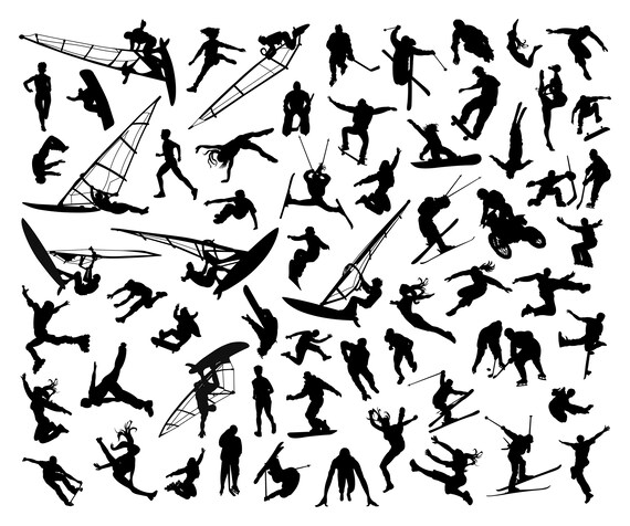 Vector Sportsman Silhouettes ( Digital Illustration Printable