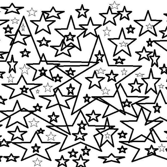 Adult Coloring Page Stars | Etsy