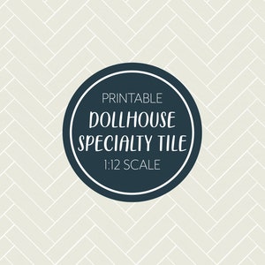 Dollhouse Tile Miniature, 1/12 Scale, Creme Neutral Kitchen, Farmhouse Bathroom, Large Herringbone, Printable Download, 8.5 x 11&quot;, 11 x 17&quot;