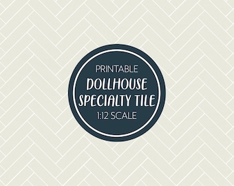 Dollhouse Tile Miniature, 1/12 Scale, Creme Neutral Kitchen, Farmhouse Bathroom, Large Herringbone, Printable Download, 8.5 x 11", 11 x 17"