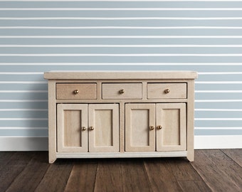 Dollhouse Wallpaper Miniature, Gray Blue Modern Stripes, Printable Digital Download, Boho Modern, Farmhouse, 1/12 Scale, 8.5 x 11", 11 x 17"