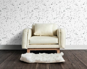 Dollhouse Wallpaper Miniatura, Pintura de salpicaduras grises, Descarga digital imprimible, Casa de muñecas moderna, Diorama, Escala 1/12, 8.5 x 11", 11 x 17"