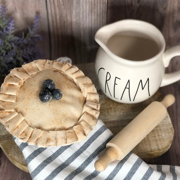 Faux Pie | Blueberry Pie | Spring Decor | Home Decor Accents | Gift Giving | Faux Dessert | Spring Tiered Tray Decor