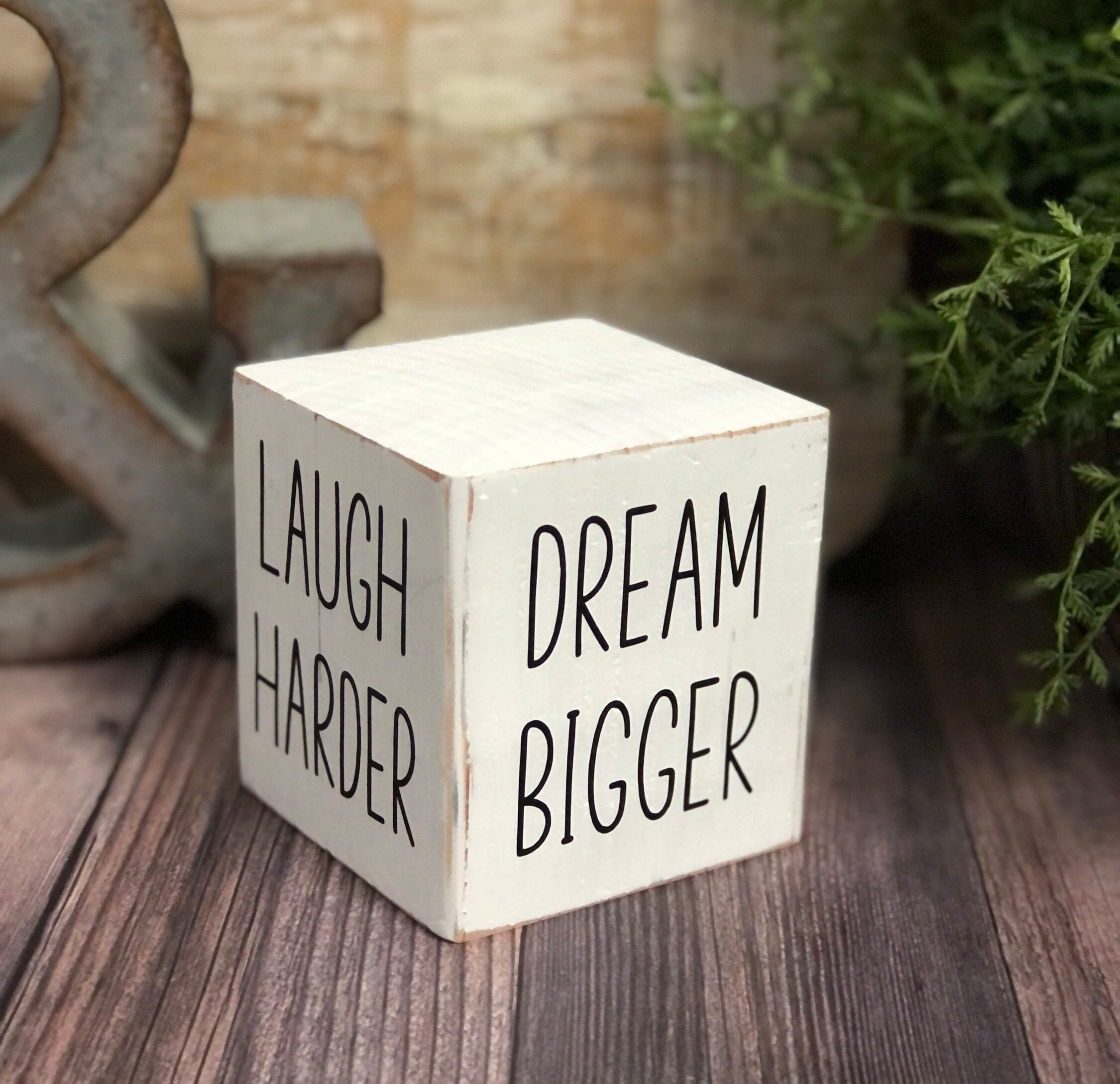 Inspirational Wood Block Rustic Decor Inspirational Sign Etsy