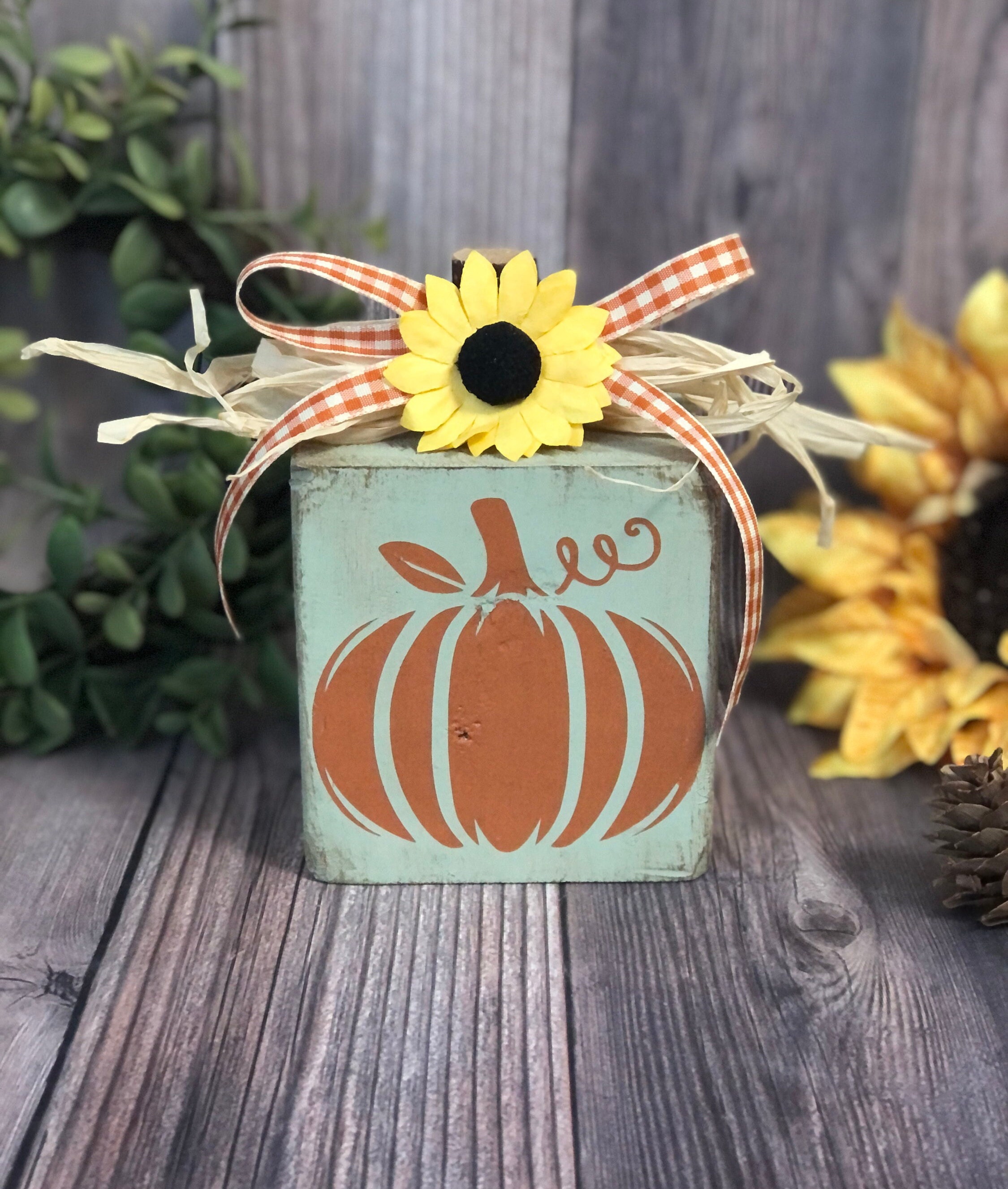 Fall Wood Block Rustic Decor Autumn Wood Sign Farmhouse Etsy