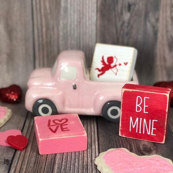 Valentine Mini Wood Signs | Rustic Valentine's Decor | Farmhouse Decor | Wood Gifts | Mini Valentine Signs | Valentine's Tiered Tray Decor