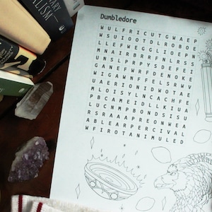 Headmaster - Wizard Inspired Coloring Page & Word Search