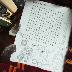Wizard Boy That Lived - Wizard Inspired Coloring Page & Word Search