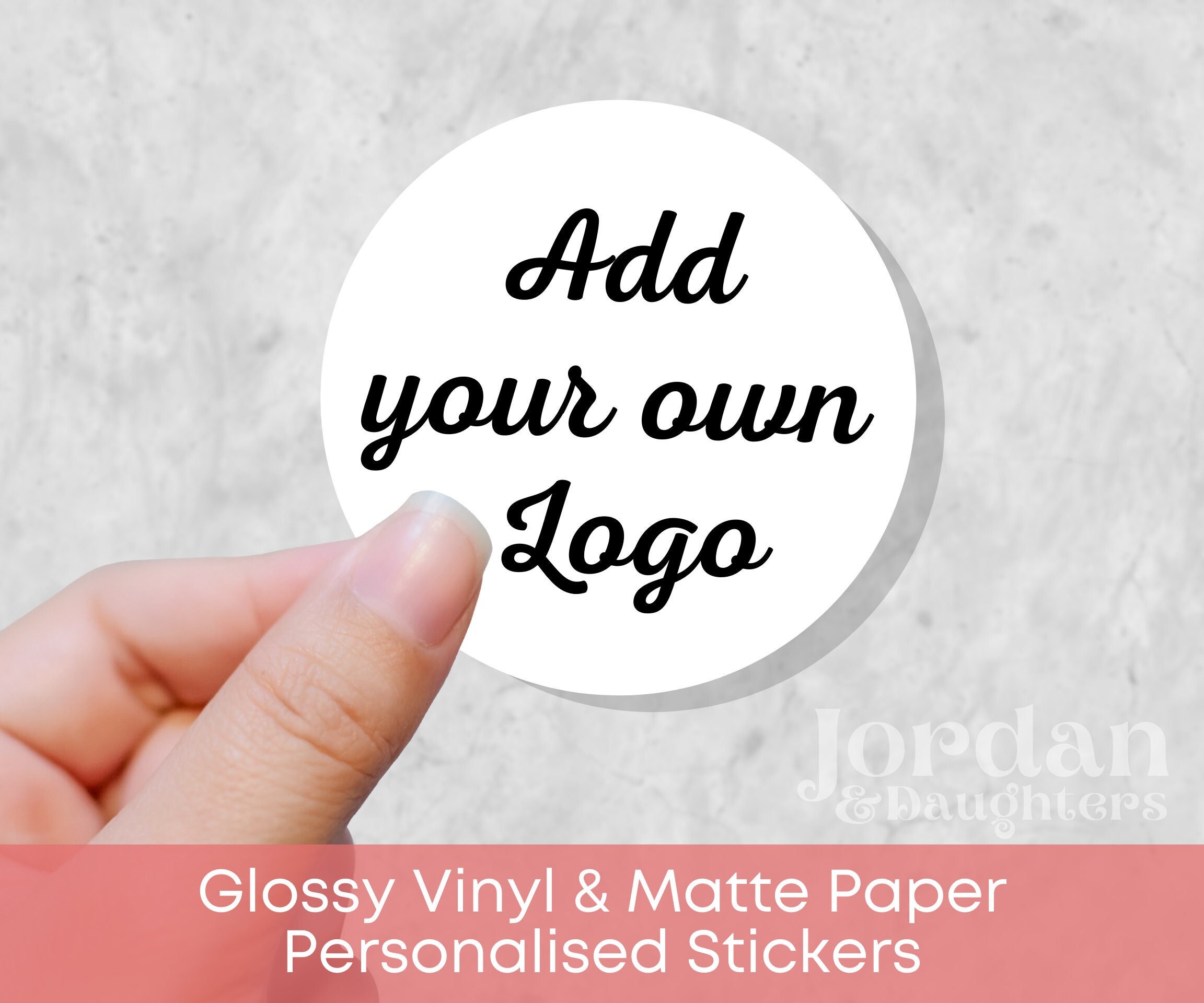 Personalised Round Printed Matt Stickers Custom Logo & Design High Quality