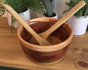 Handcrafted segmented wood bowl