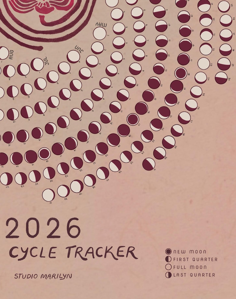 Moon Cycle Period Tracker - 2026 Calendar image 5