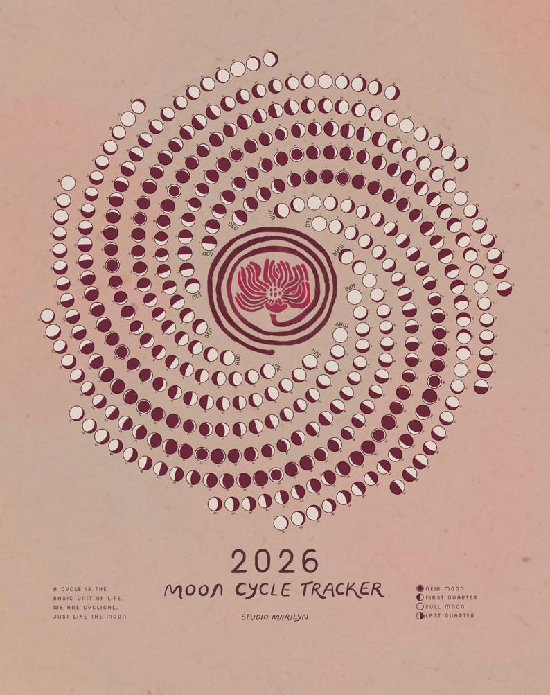 Moon Cycle Period Tracker - 2026 Calendar image 4