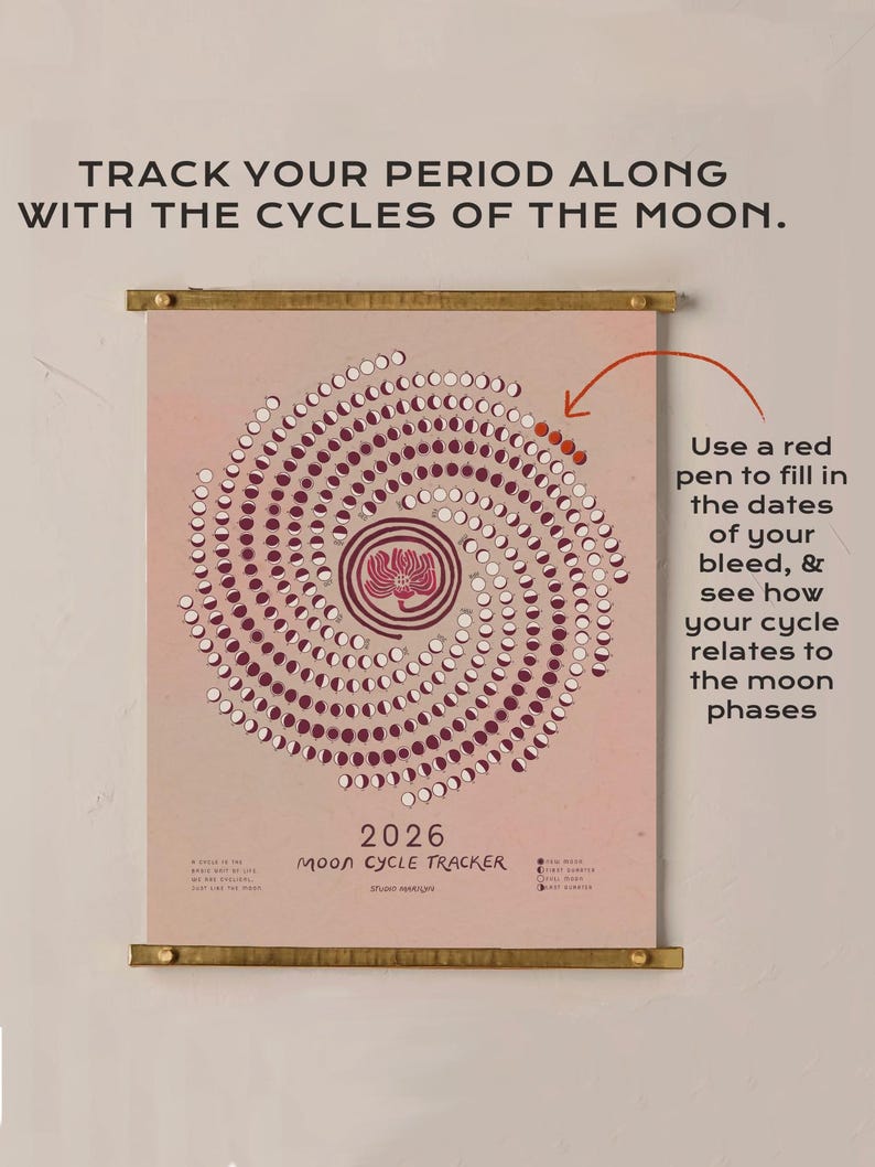 Moon Cycle Period Tracker - 2026 Calendar image 3