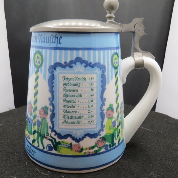 VIntage Western Germany Authentic Stein. Like Brand New condition; animations on Stein are incredibly intricate. Measures 5.5"H by 4.75"W.