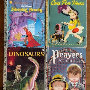 Little Golden Books - Selezione vintage di 4 titoli. Le foto mostrano le condizioni dei libri e gli ottimi prezzi.