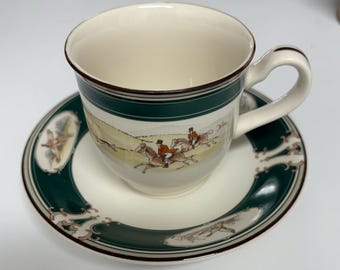 Keltcraft Designed by Noritake Pursuit Irish Cup and Saucer with Cottage Scenes