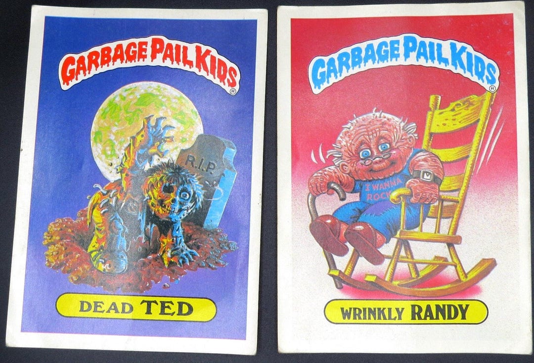 Vintage 1986 Garbage Pail Kids Giant Stickers Set- Featuring Dead Ted ...