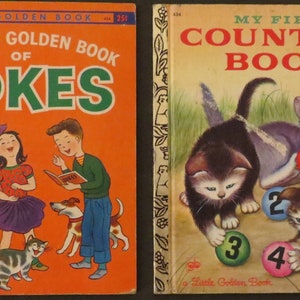 Vintage Little Golden Books: Jokes & Counting Book Set