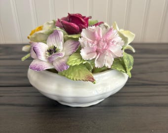 Vintage Coalport Bone China Floral Figurine Set: England, 1950s - Etsy