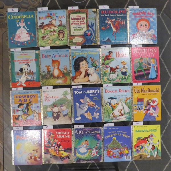 Little Golden Books Selection from 1954 to 1981! Only one book available for each Title, Condition noted if needed. Children's Books.