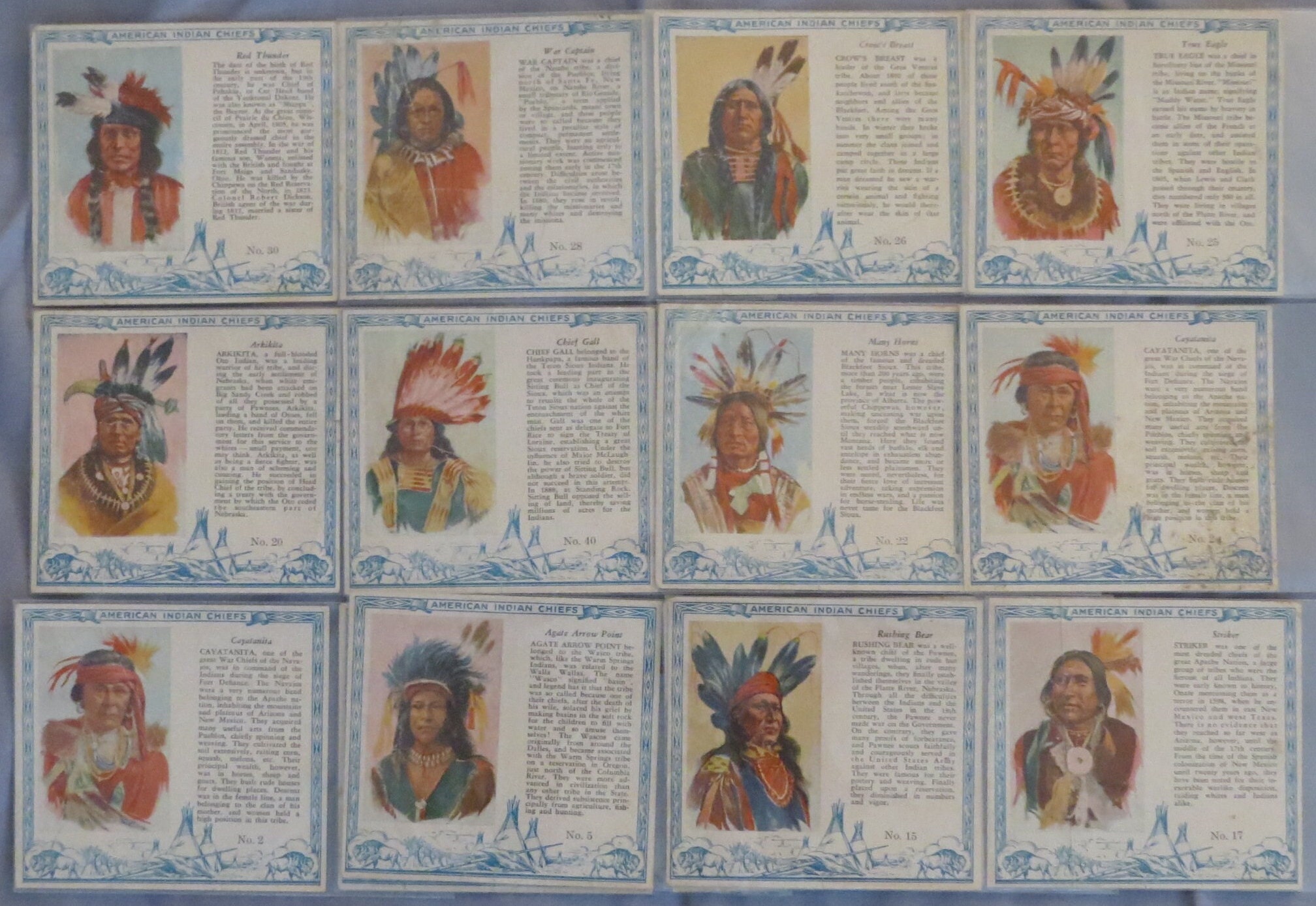american tobacco cards 1954 Red Man Tobacco: American Indian Chiefs Collectible Card