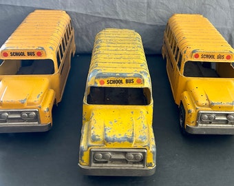 Vintage Die-Cast Iron “Hubley” 9.25” long School Bus Children’s Toys Circa  1940s Excellent Collectible Made In USA Toys!