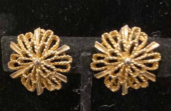 Boucles D'oreilles Clips Vintage Signées LISNER - Métal Argenté - Style Fantaisie